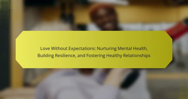 Love Without Expectations: Nurturing Mental Health, Building Resilience, and Fostering Healthy Relationships