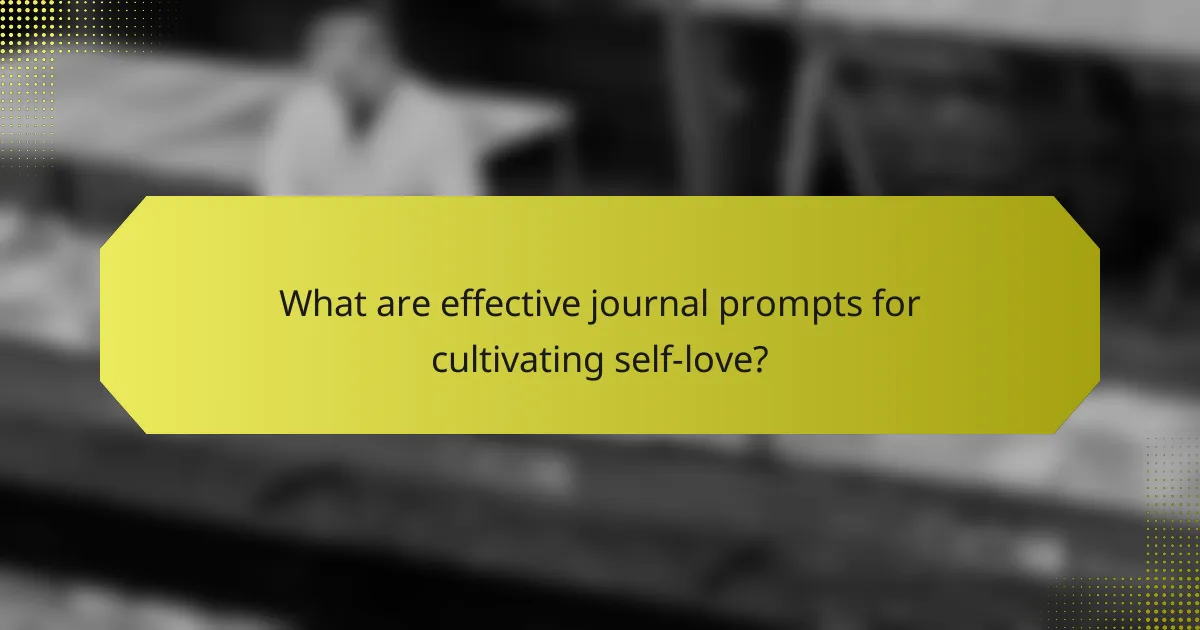 What are effective journal prompts for cultivating self-love?