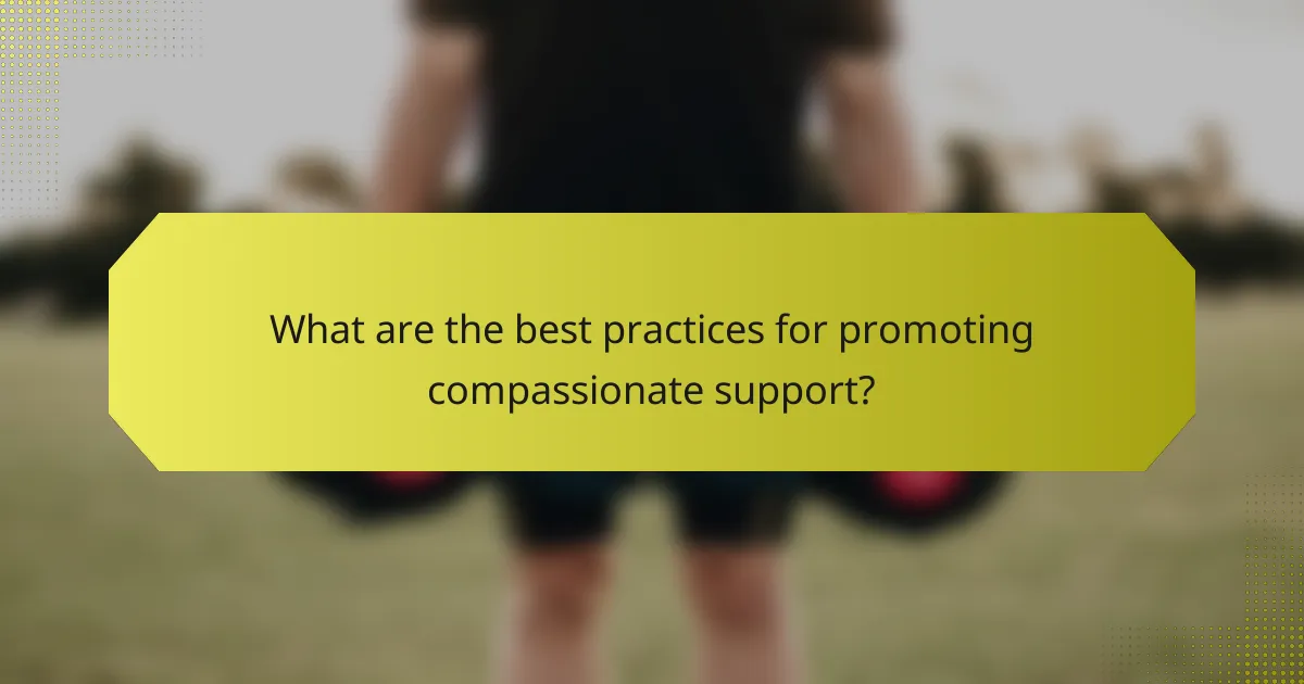 What are the best practices for promoting compassionate support?