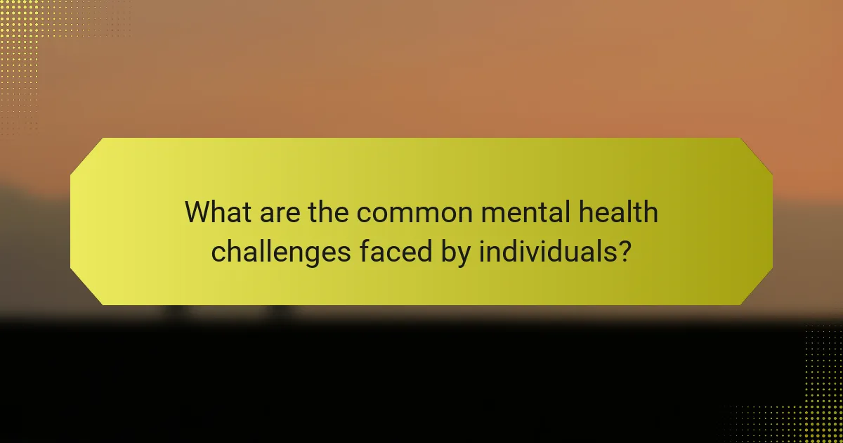 What are the common mental health challenges faced by individuals?