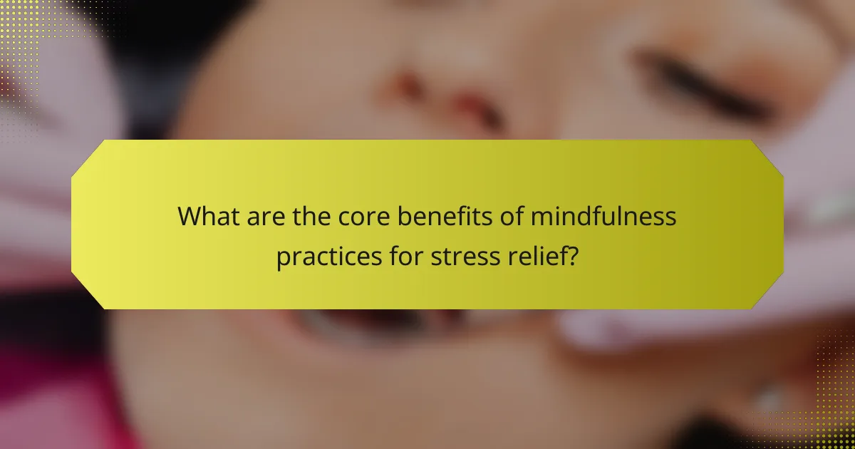 What are the core benefits of mindfulness practices for stress relief?