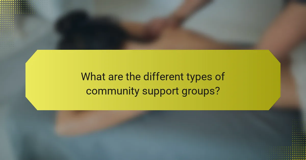 What are the different types of community support groups?