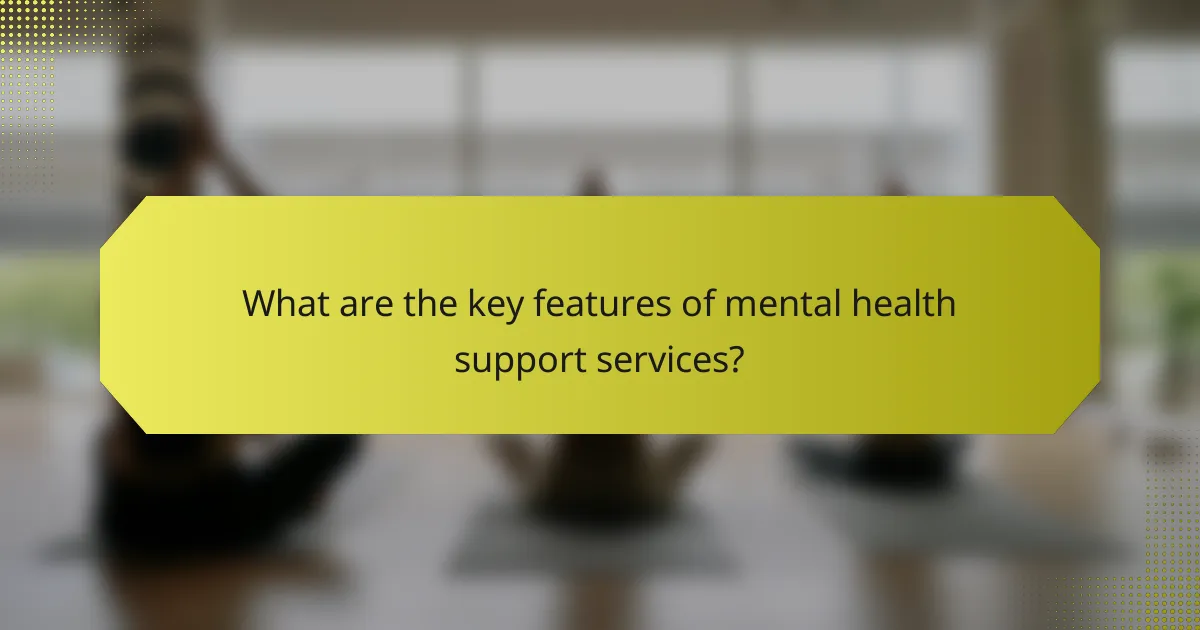 What are the key features of mental health support services?