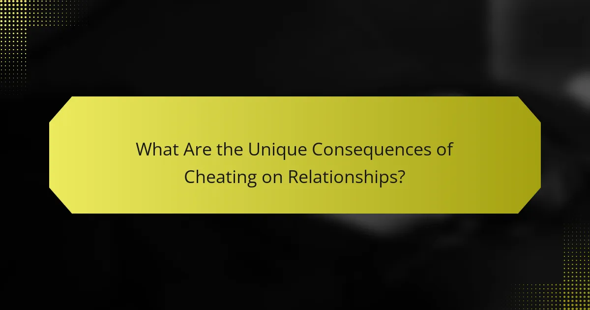 What Are the Unique Consequences of Cheating on Relationships?
