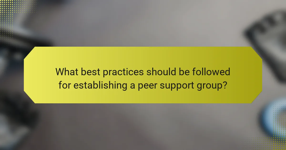 What best practices should be followed for establishing a peer support group?