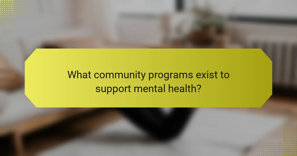What community programs exist to support mental health?