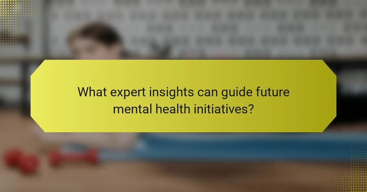 What expert insights can guide future mental health initiatives?