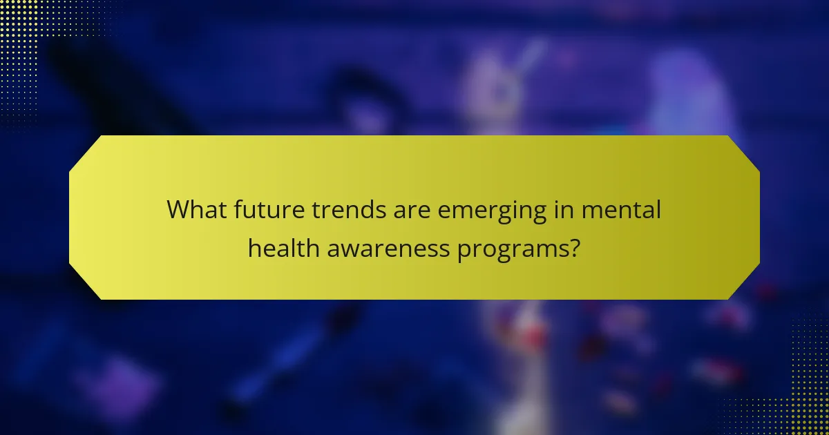 What future trends are emerging in mental health awareness programs?