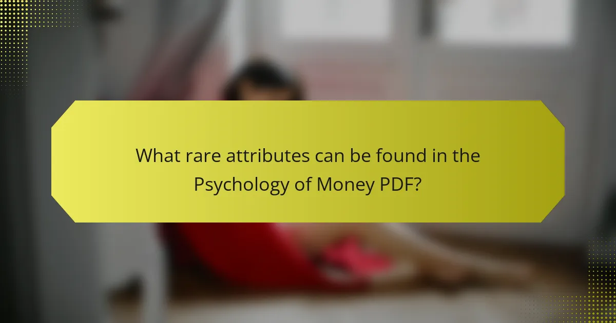 What rare attributes can be found in the Psychology of Money PDF?