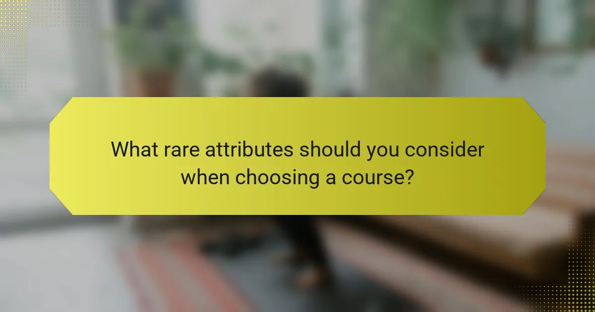 What rare attributes should you consider when choosing a course?