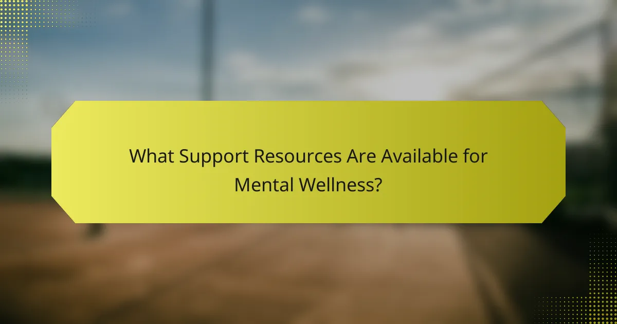 What Support Resources Are Available for Mental Wellness?
