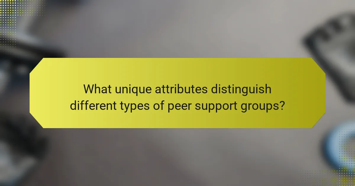 What unique attributes distinguish different types of peer support groups?