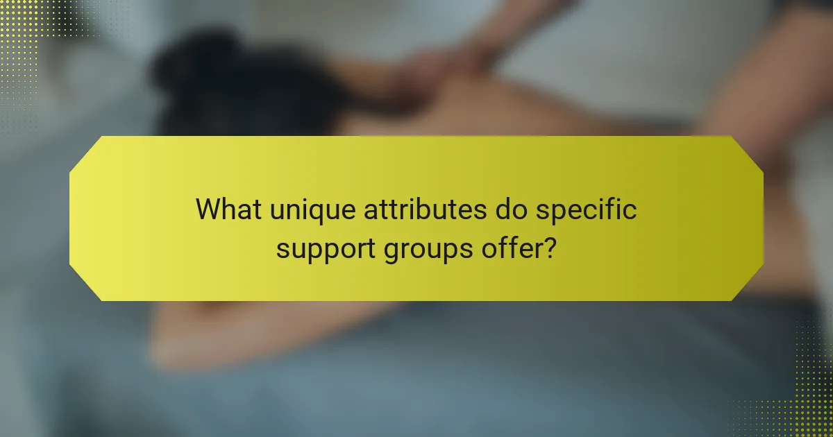 What unique attributes do specific support groups offer?